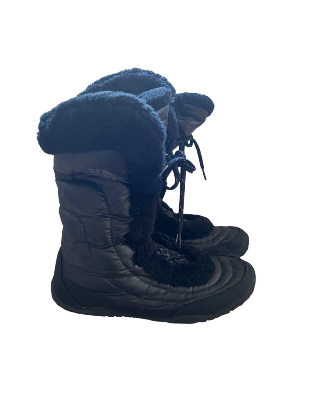 The North Face Size 10 Black Icepick Goose Down Puffer Faux Fur Winter Snow Boot